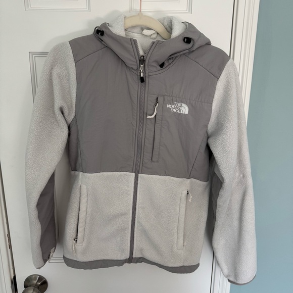 The North Face Jackets & Blazers - North Face, Denali Hoodie, XS, White with Gray hooded jacket